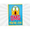 Funny 27th Birthday Card for Friend, OMG You're 27 Screaming