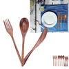 3Set Tableware Wooden Fork Spoon Knife Kit Kitchen Cutlery for