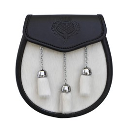 CLOUD KILT White Bovine Cow Sporran