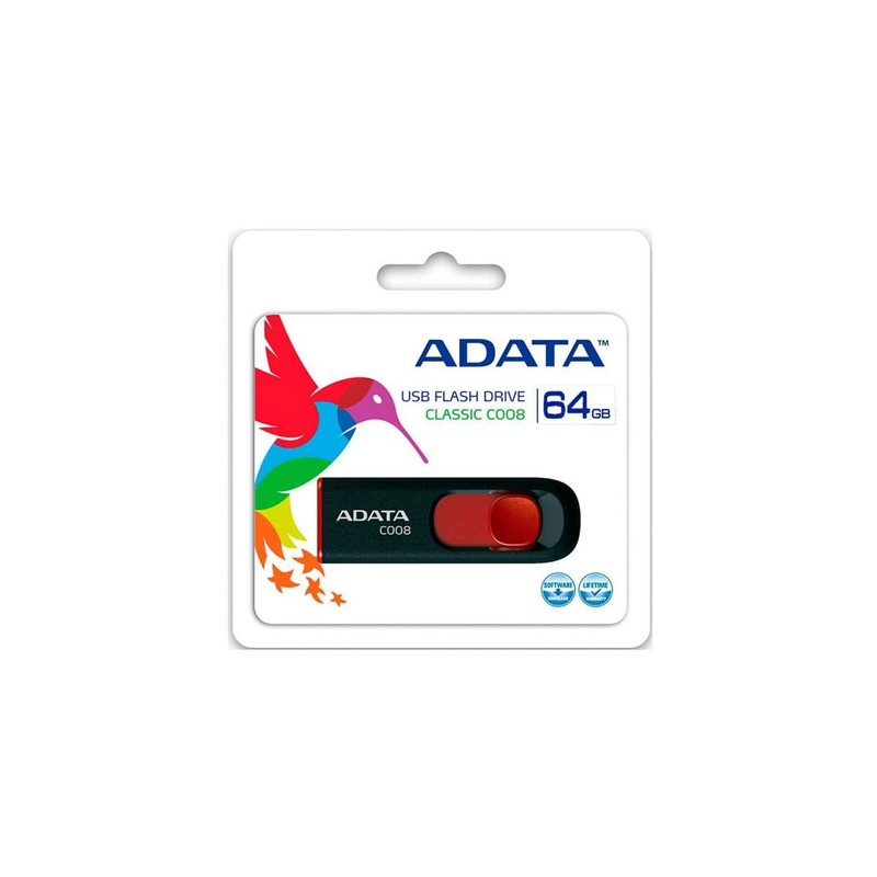 ADATA 64 GB Memoria Flash USB 2.0 Deslizable Color Negro