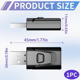 USB Bluetooth 5.0 Bluetooth Transmitter Receiver with 3.5mm AUX Bluetooth Audio Adapter 4-in-1 Wireless Audio Transmitter Receiver, Plug and Play Bluetooth Audio Transmitter for TV Home Audio System