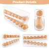 TNEDFOD 2 Tier Egg Holder Fridge, Automatic Rolling Egg Container