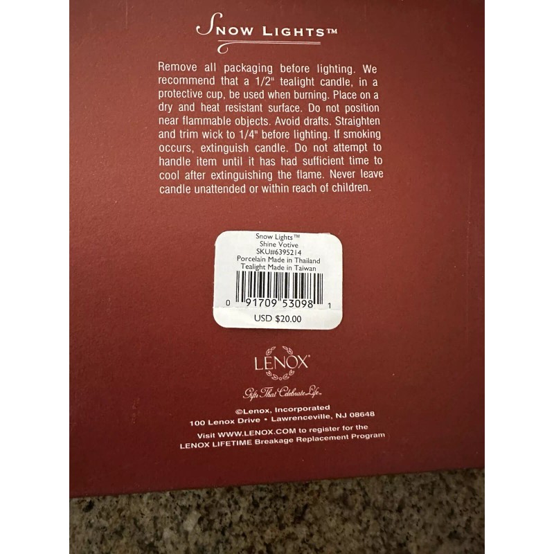 Lenox for the Holidays Snow Lights TEA LIGHT CANDLE HOLDER