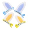 Minkissy Rabbit Ear Hair Clips for Girls 4pcs Plush Bunny