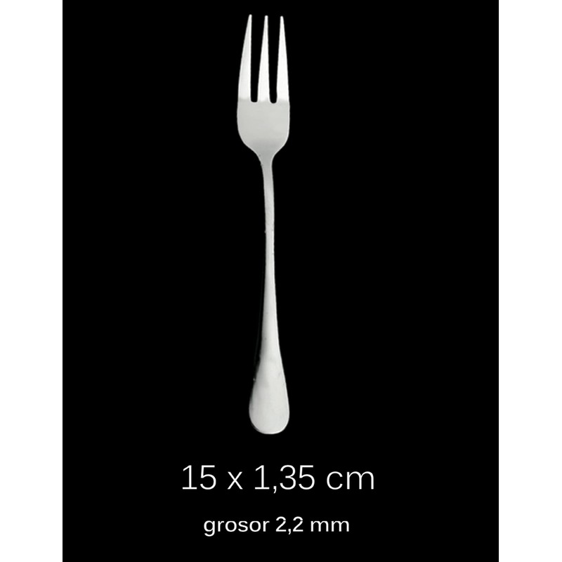 12 Dessert Forks 15 x 2.05 cm High Gloss Polished