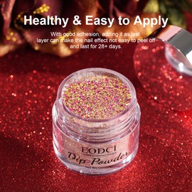 EODCI Dip Powder Gold Colour, Nail Sequins Dipping Powder Nail Art Powder Pro Collection System for Starter Manicure Salon DIY at Home, Long-Lasting, No Need Nail Lamp, 1 oz