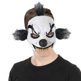 HMS Supersoft Fearsome Clown MASK with Hair, Multicolor, Standard