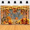 ChloropLastid Fall Thanksgiving Backdrop Barn Door Autumn Photo Background for