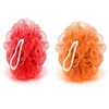 Kriwin Combo of 2 Bath Loofah/Sponges/Scrubber/Puff/Luffa/Flannel (Orange & Black Color)