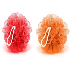 Kriwin Combo of 2 Bath Loofah/Sponges/Scrubber/Puff/Luffa/Flannel (Orange & Black Color)