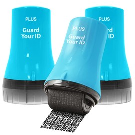 Wide Advanced ID Roller, Protect Your Private Information with Guard Your ID Theft Prevention and Confidential Roller Stamp, Easy to use Mess-Free Address Blocker, ASOTV (Wide 3-Pack, Turquoise)