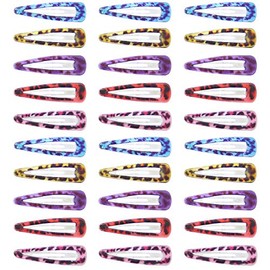 Zac's Alter Ego Set of 30 Assorted Colour 5cm Bright Leopard Print Sleepy Clips/Snap Hair Clips