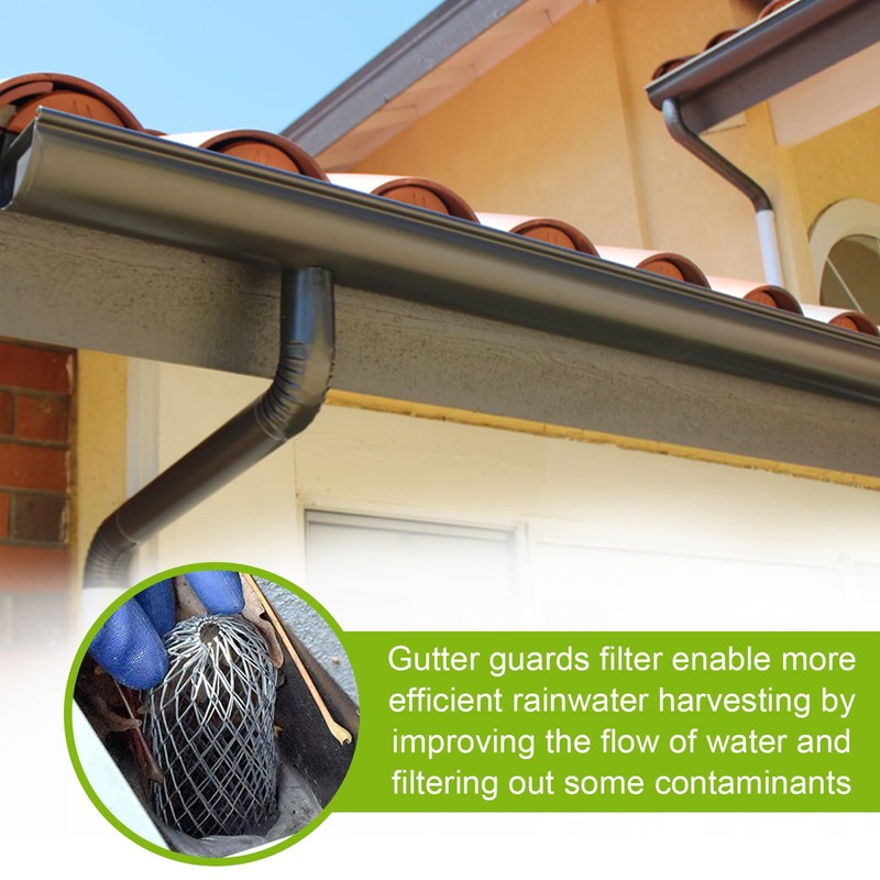 Aobuviou 4pcs Metal Downpipe Leaf Guard Gutter Mesh Easy Install