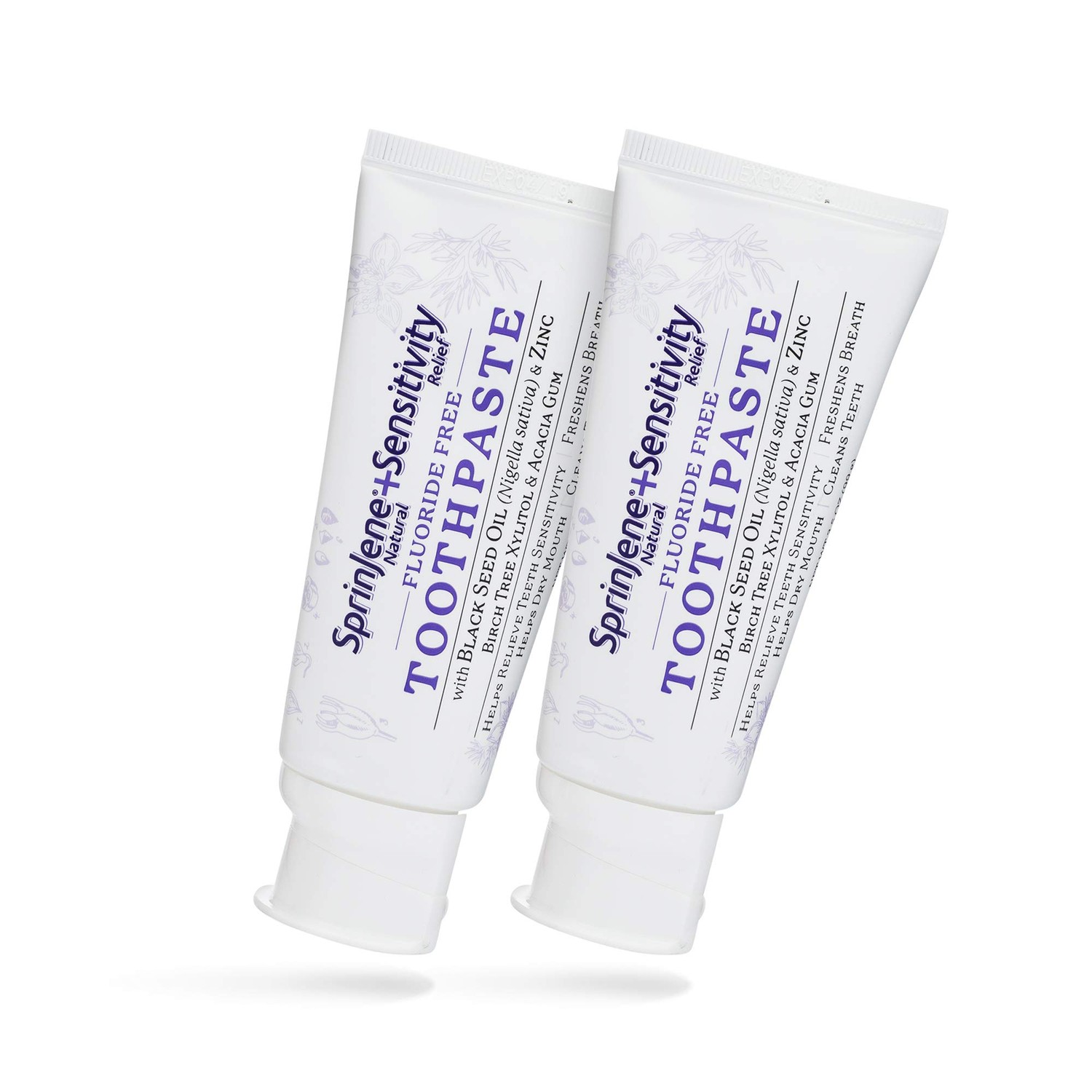 Natural 2-Pack Fluoride Free Toothpaste for Sensitive Teeth and Gums ...