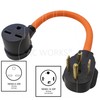 AC WORKS 30 Amp 4-Prong Dryer Wall Outlet Adapter (To