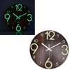 11.81in Luminous Wall Clock Wooden Round Decorative Clocks for Kitchen