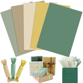 120 Sheets Sage Green Gift Tissue Paper Bulk, 20 x 14 Inch Willow Green Gold Beige Wrapping Paper for Birthday Wedding Baby Shower Art Crafts Gift Wrapping Holiday Party Supplies