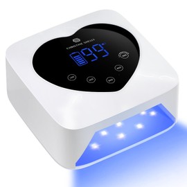 CHRISTINE SHELLY CHRISTINE SHELLY UV Light for Gel Nails, 72W Rechargeable Wireless Nail Lamp Gel Polish Light with 5 Timer Setting Professional Quick Dry Curing Lamp with Display Auto Sensor for Salon & Home, White