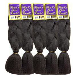 BNG Braiding Hair, Pre Stretched 25" Jumbo Synthetic Crochet Braids 100% Kanekalon Hair Extensions for Goddess Box Braids Twists, 5 Packs(#4 - Light Brown)