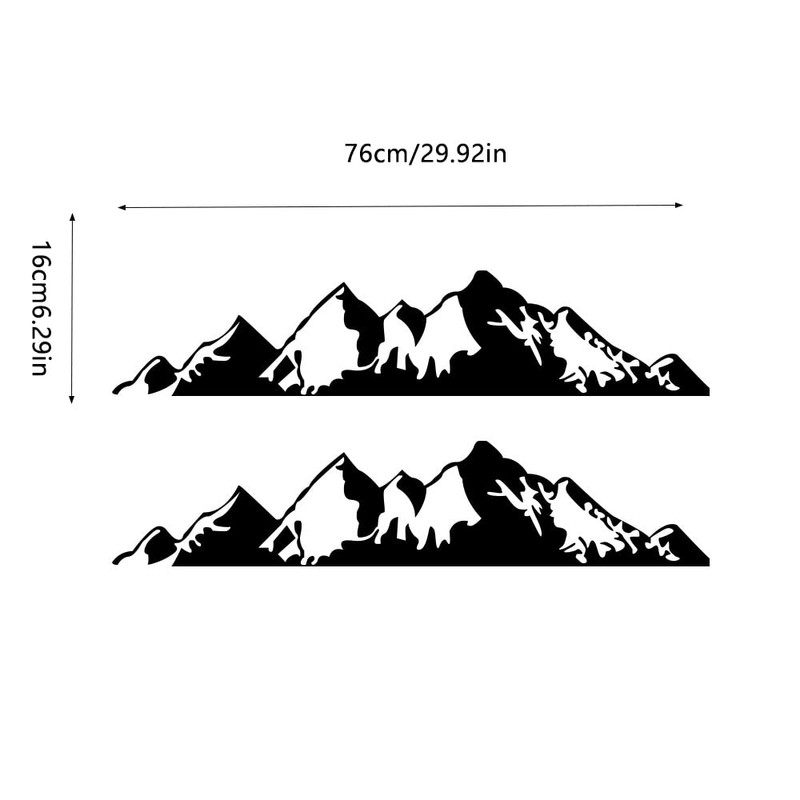 Baceyong Car Body Sticker Black Mountain PVC Car Sticker