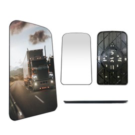 SPLENDID Replacement Mirror Glass, For 2003-2009 Chevy Kodiak, 2003-2009 GMC Topkick C4500 C5500 C6500, Heated Flat Mirror, High Reflective, Driver/Passenger Side (OEM: ‎19120557)