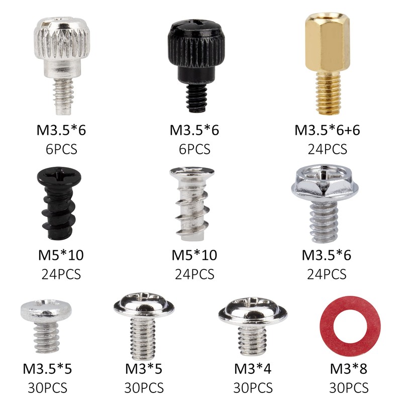 Personal Computer Screws, 228-Piece Standoffs Set, Universal PC Mounting Repair