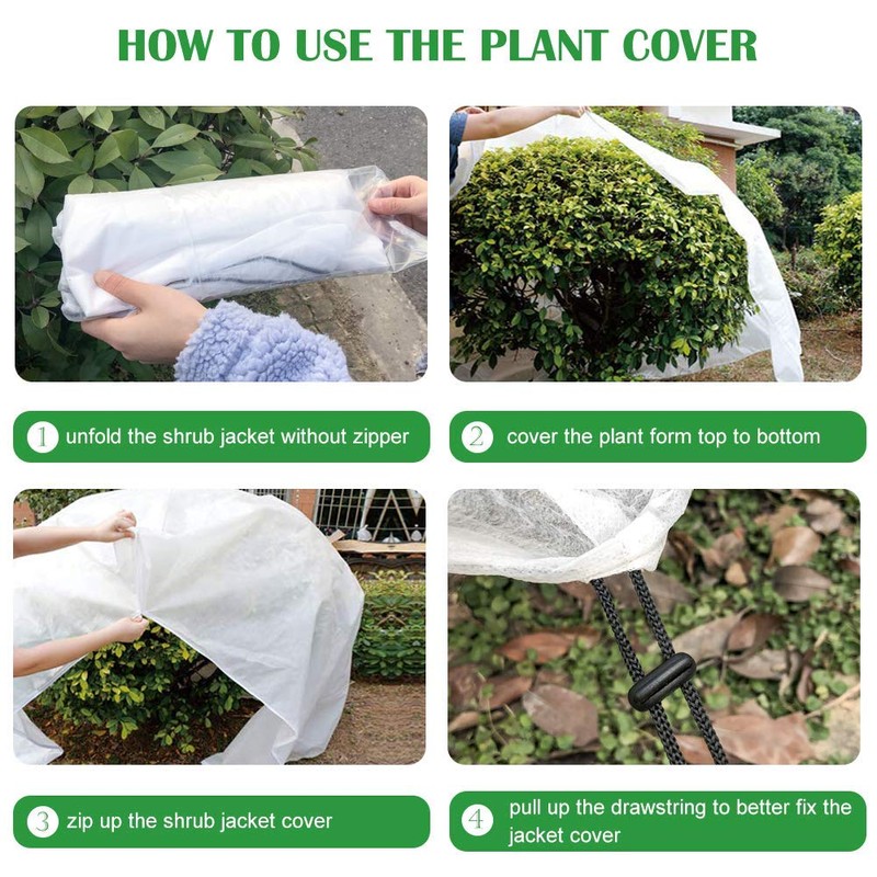 Agfabric Plant Covers Freeze Protection with Zipper 108"x108" 0.9oz Plant