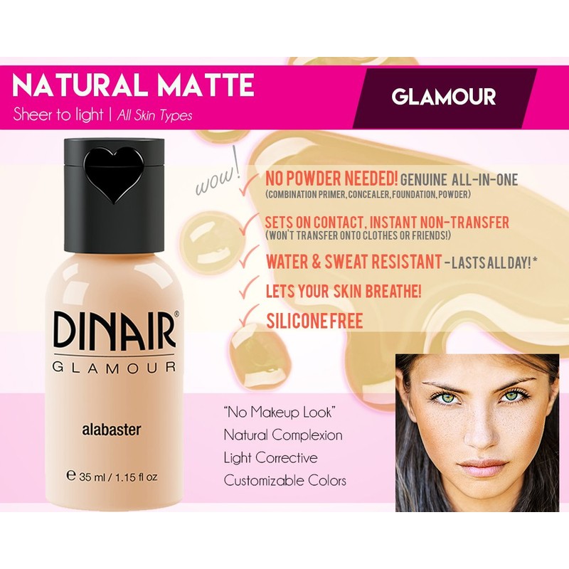 Dinair Airbrush Makeup Foundation | Medium Shades | GLAMOUR: Natural,