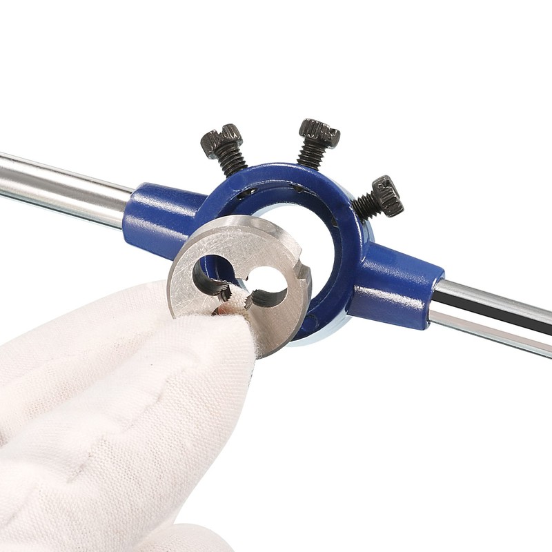 sourcing map Round Die Stock Handle Wrench Set, #4-40 UNC