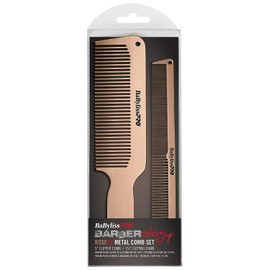 BaByliss PRO ROSEGOLD Metal Comb 2-Pack Clipper Cutting Taper BCOMBSET2RG -NEW