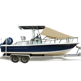 SavvyCraft T-Top Bow Shade, UV Protection T-Top Shade Extension 600D Marine Grade Polyester T-Top Boat Bow Area Sun Shade, 7'L x 102" W Beige