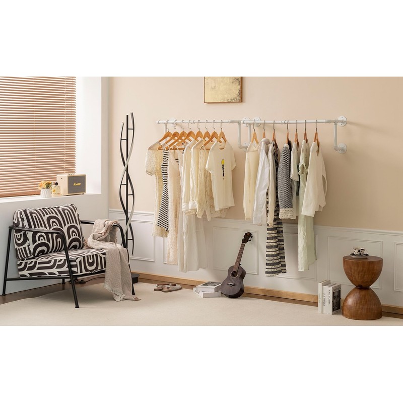 Clothes Racks, Industrial Pipe Clothing Racks for Hanging Clothes, Wall