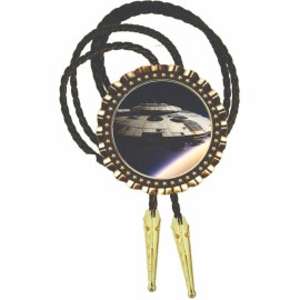 Neckties clothing accessories photo art custom made bolos Alien Spaceships Art Bolo Tie Men's Accessory Neckties Men Wear Gift