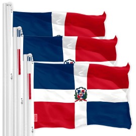 UD_Dominican Republic Dominican Flag 3x5 Ft 3-Pack 150D Printed Polyester By G128