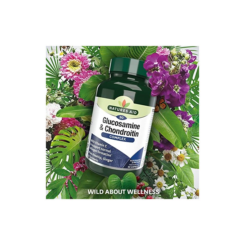 Natures Aid Glucosamine and Chondroitin Complex with Rosehip, Ginger, Turmeric
