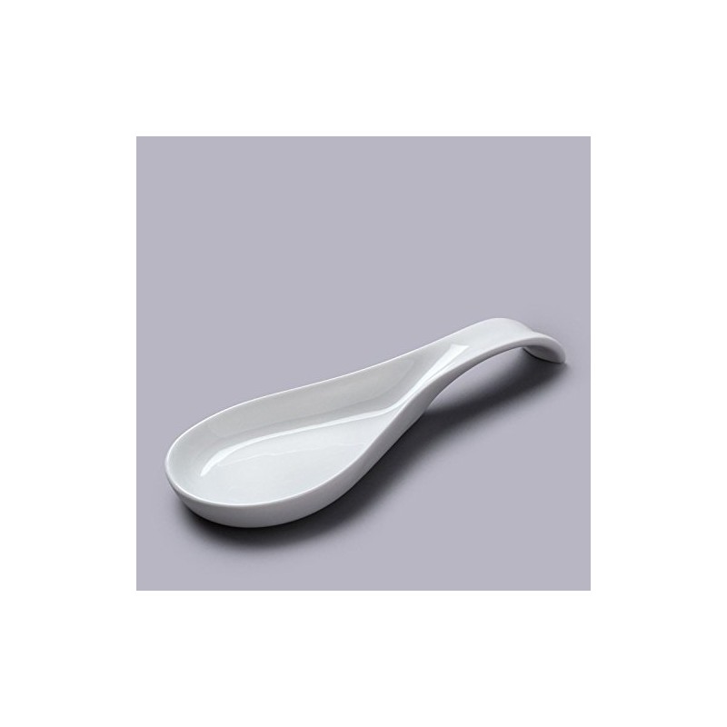 White Ceramic Upright Spoon Rest