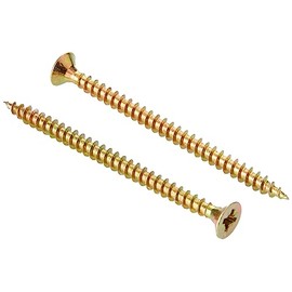 Kraftmann 80971 Pozidriv Pz2 Multi-Purpose Screws, Gold, 4.0 x 60 mm Set of 100 Pieces