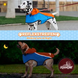 DQGHQME Rain Jacket Dog Raincoat, Dog Raincoat, Waterproof, Adjustable Rain Cape, Dog, Reflective Waterproof Dog Coat, Ultralight for Large, Medium, Small Pet Dog (L)
