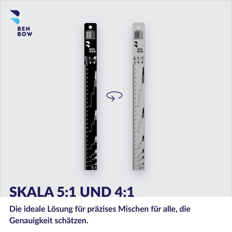 BenBow Aluminium Mixing Rod / Measuring Rod 4:1/5:1 - Ideal