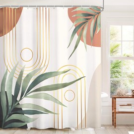 YCSBOHOSCS Boho Sage Green Shower Curtain 70.8x70.8 with 12 Hooks
