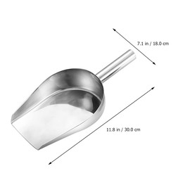 Ice Scoop, Stainless Steel Ice Scooper for Ice Maker, Metal Utility Scoop Large Food Scoop Candy Scoop Ice Cube Shovels Flat Bottom Scoops Pet Dog Cat Food Scoop L