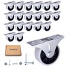 SKIR'CO (Pack of 20) 40mm Rubber Wheels Furniture Castors Fixed