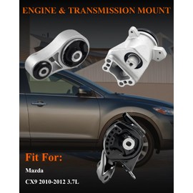 Engine Motor Mount Set 3Pcs Compatible with Mazda CX9 2010 2011 2012 3.7L, Engine Mount Replace OE# EM7004 A4419 A4425