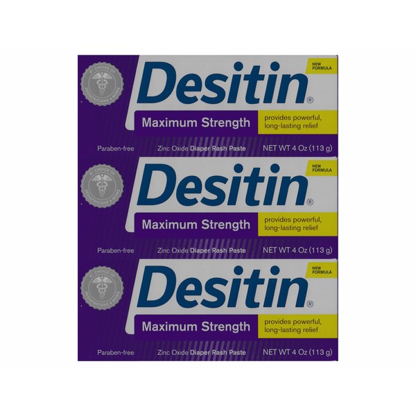 Desitin Maximum Strength Diaper Rash Paste, 4 ounce (pack of 6)