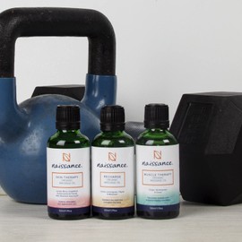 Naissance Recovery Box Gift Set with 3 Relaxing Organic Vegan Massage Oils for Sports Therapy, Warming Massage Oil for Men and Women