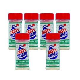 Tasty Bomb Popcorn Seasoning 6 Pack, Sour Cream and Onion, Keto Friendly, Gluten Free Popcorn Seasoning, Popcorn Seasonings Powder For Home & Gift- Pack of 6