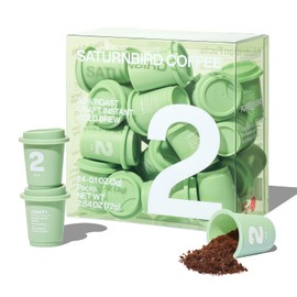 SATURNBIRD Instant Coffee Cold Brew, Coffee Pods of Light-Medium Roast, 100% Arabica, Brew with Hot/Cold Water or Milk, No Coffee Machine Needed, 24 Count Single-Serve Pods (NO.2)