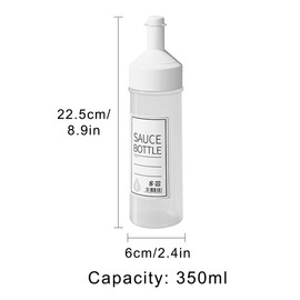 AIMALL Large Diameter Controlled Measuring Squeeze Bottle, 4pcs，Multi-Purpose Kitchen Sauce Dispenser, 11.8 oz, Ideal for Oil, Dressings, and Condiments