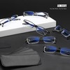 AIMISUV 6Pcs Reading Glasses Men,Spring Hinge Blue Light Blocking Readers,Anti