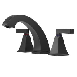 Esnbia Widespread Bathroom Faucet Matte Black, 2 Handles Faucet for Bathroom Sink 3 Hole Bathroom Sink Faucet